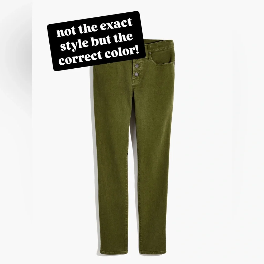 Madewell 10” High Rise Skinny Stretch Denim Jeans Green Women's size 27 - Picture 6 of 8